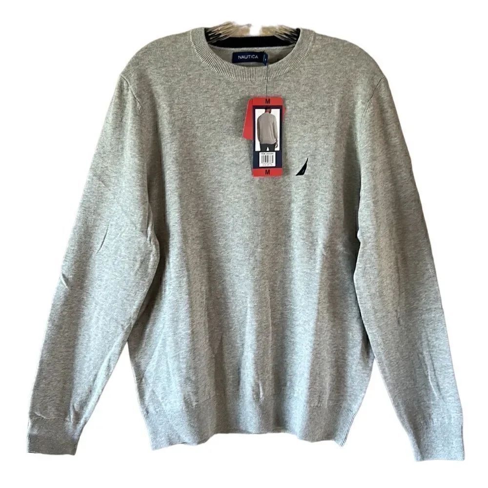 NEW Nautica Mens Grey Crewneck Sweater